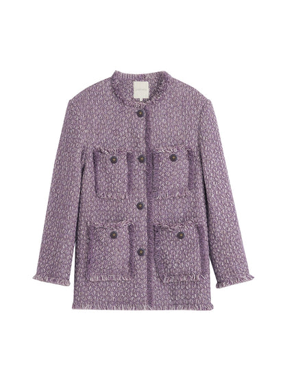 Purple Fur Edge Fleece Coat