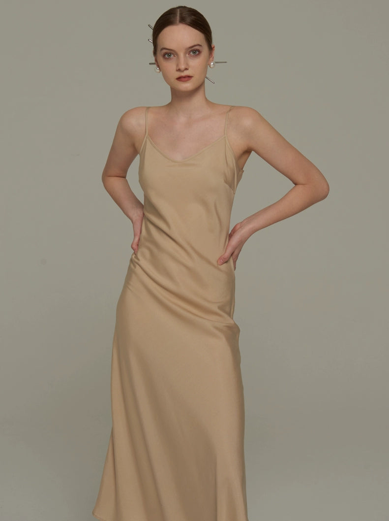 Milk Apricot Oblique Dress