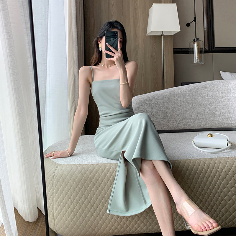 Elegant Green Strap Dress