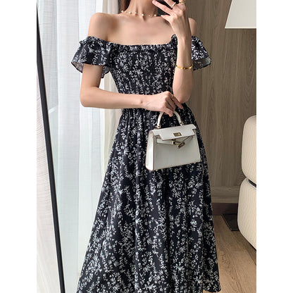 Black Floral Dress - Chic Long Skirt