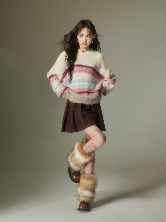 Colorful Stripe - Lazy Style Knitted Sweater