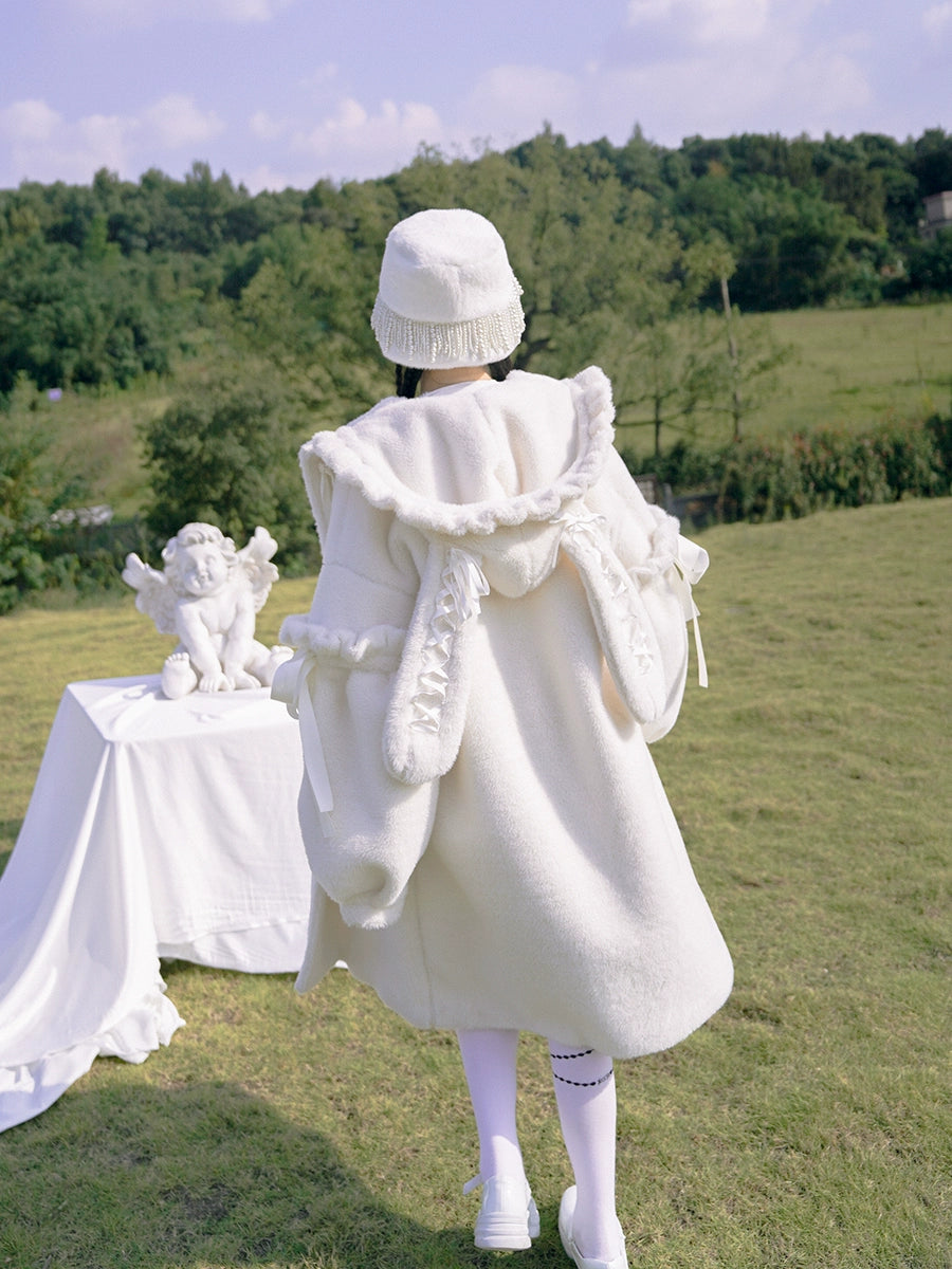 A warm cotton coat jacket with a cute rabbit ear design – Serendute