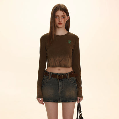 Tie Dye Embroidered Short T-shirt