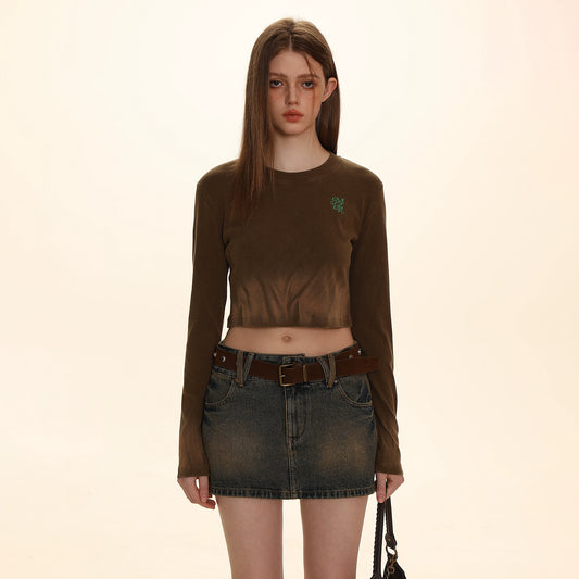 Tie Dye Embroidered Short T-shirt