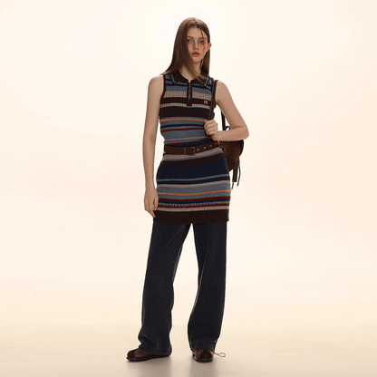 Satin Waistband Pleated Pants Skirt