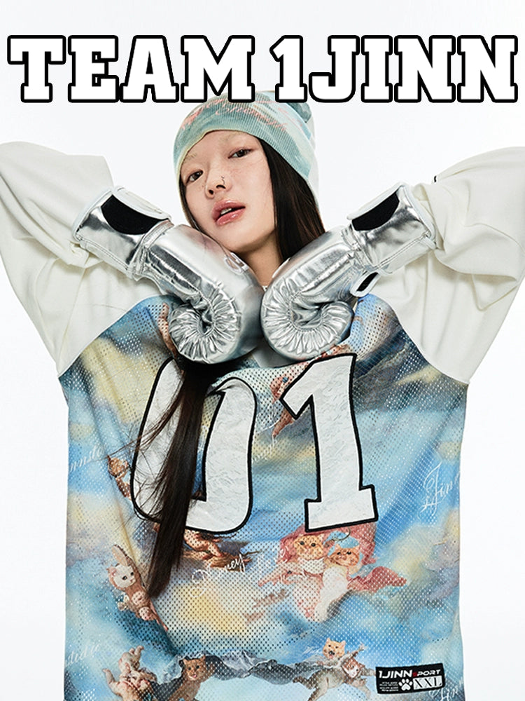 Oversized Retro Print T-shirt