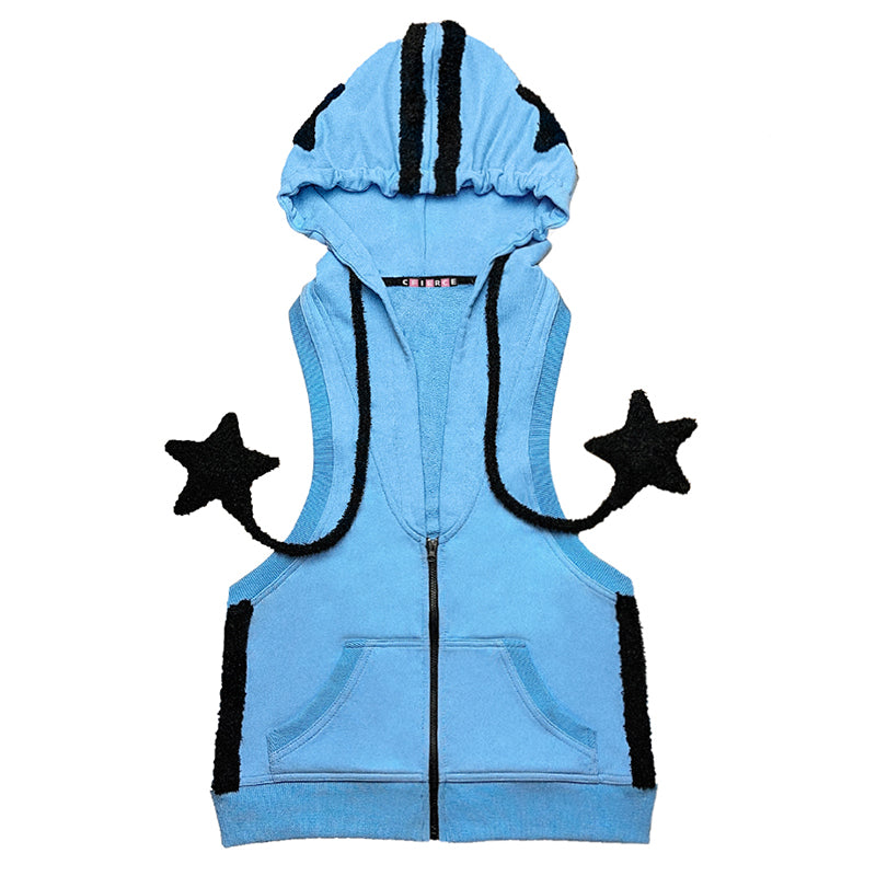 Five Point Star Decorative Hooded Tank Top