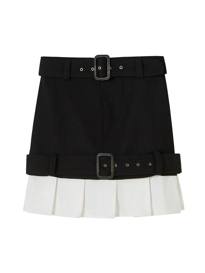 Campus Charm - High Waist Pleated Skirt
