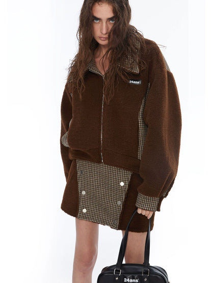 Deep/Light Brown Reversible Lamb Hair Jacket