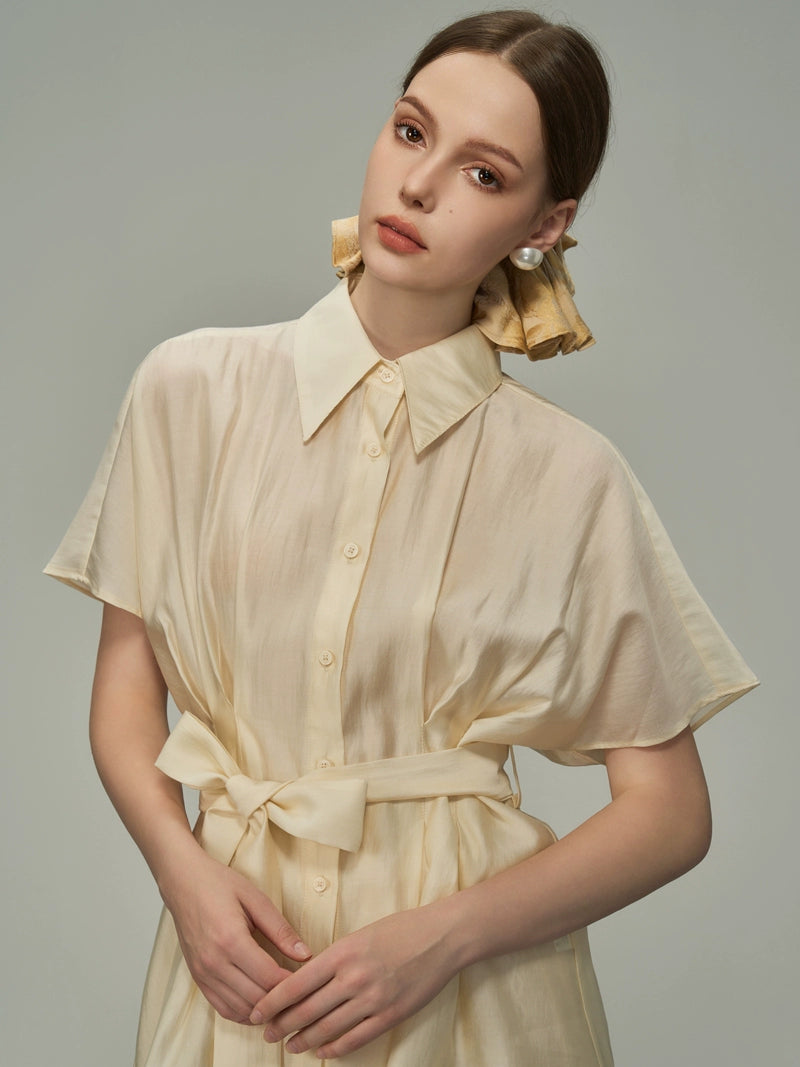 Apricot White Summer Shirt