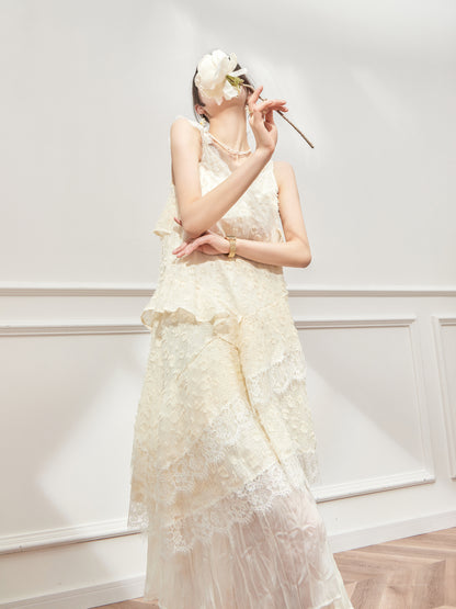 Kikyo French Summer Strap Cake Dress