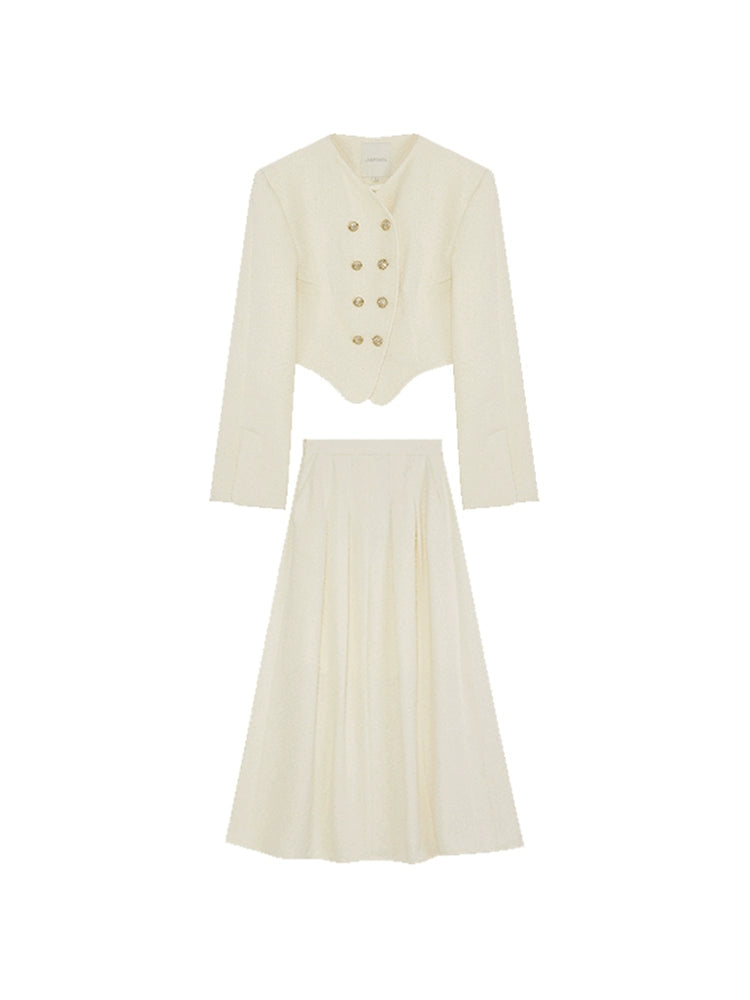 Court Style White Fragrant Coat