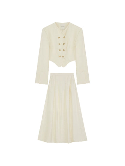 Court Style White Fragrant Coat