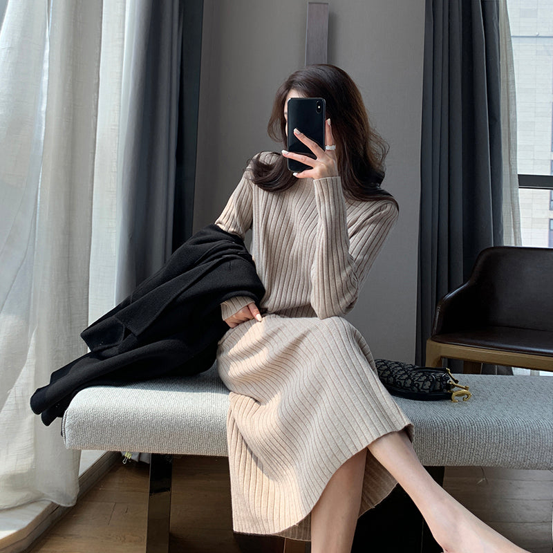 Knit Dress Slimming Inner Skirt