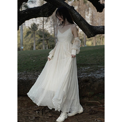 Robe longue à thé de soie fraîche teinte