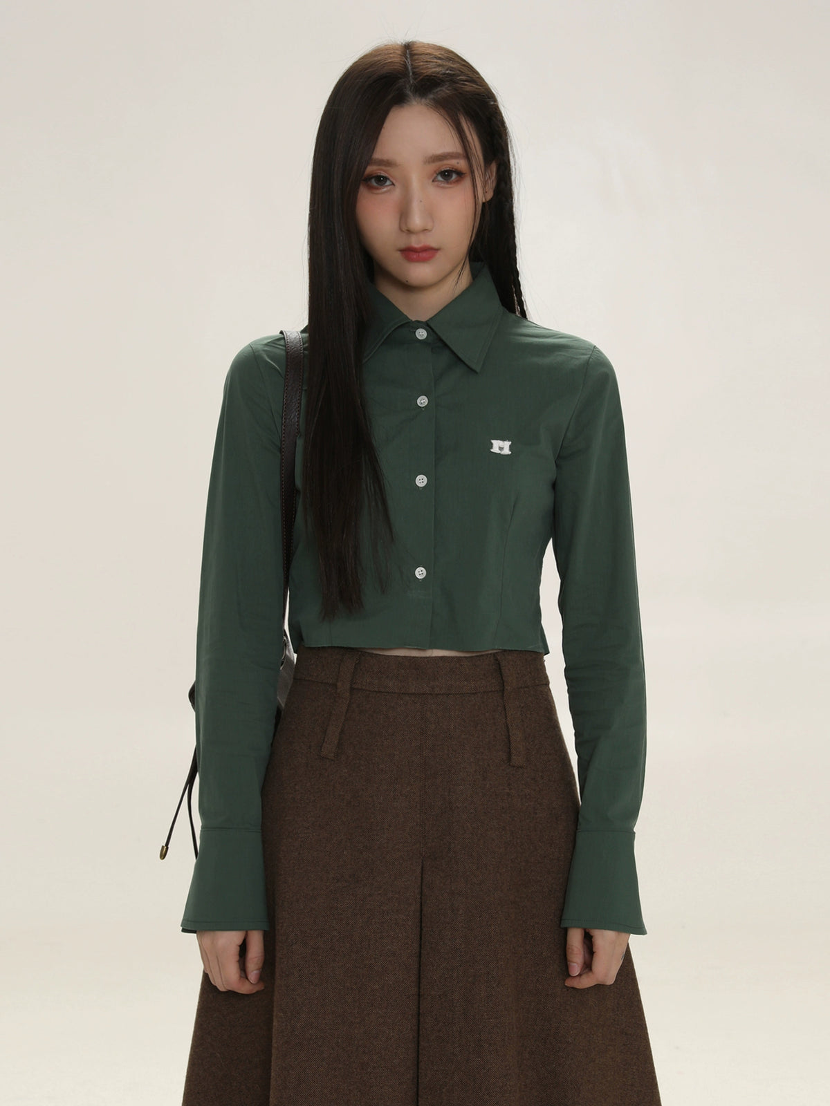 Polo Collar Solid Color Shirt