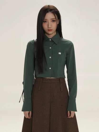 Polo Collar Solid Color Shirt