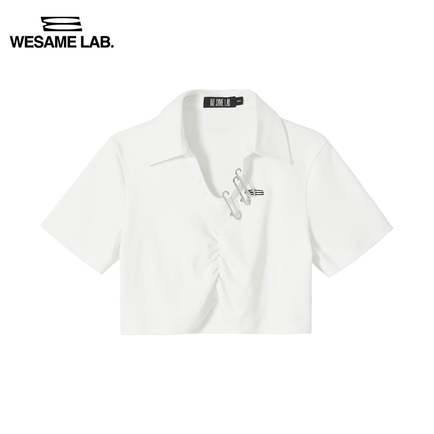 22S/S Design Design Sense Small Group White White Slim Fit Shirt أعلى قميص بولو مطوي