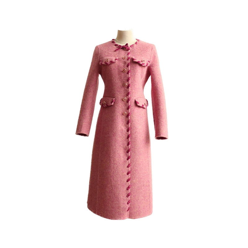 Berry Raspberry Double-Sided Wool Coat