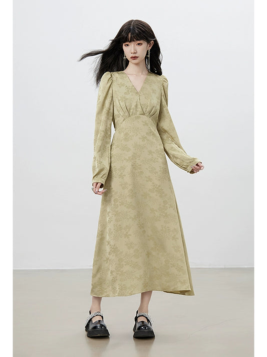 Autumn Chinese V-Neck Dress