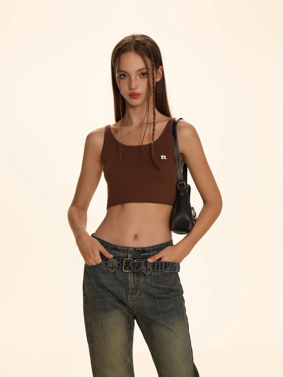 Soft Elastic Embroidered Tank Top