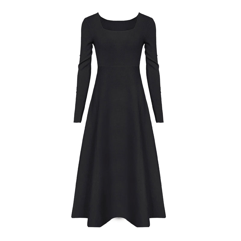 Black Knitted Slim Dress