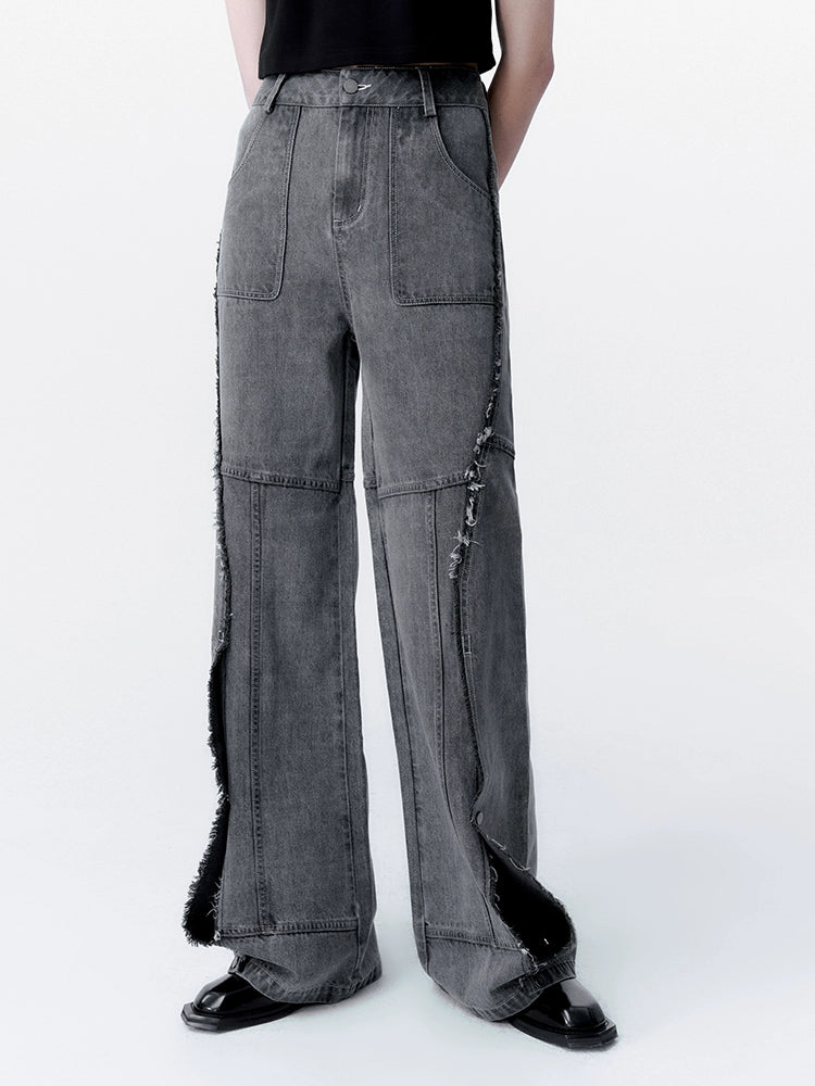 سراويل جينز حافة خام متخصصة: قابلة للفصل