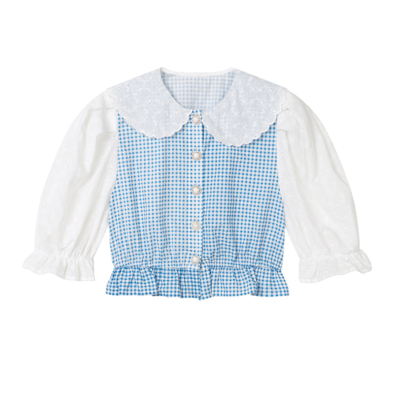 Blue Plaid Doll Shirt