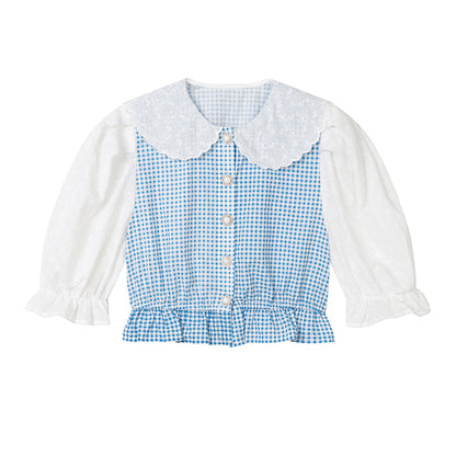 Blue Plaid Doll Shirt