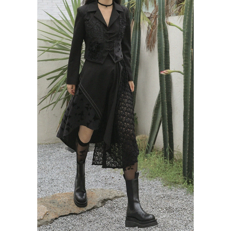 Irregular Spliced Suit Skirt