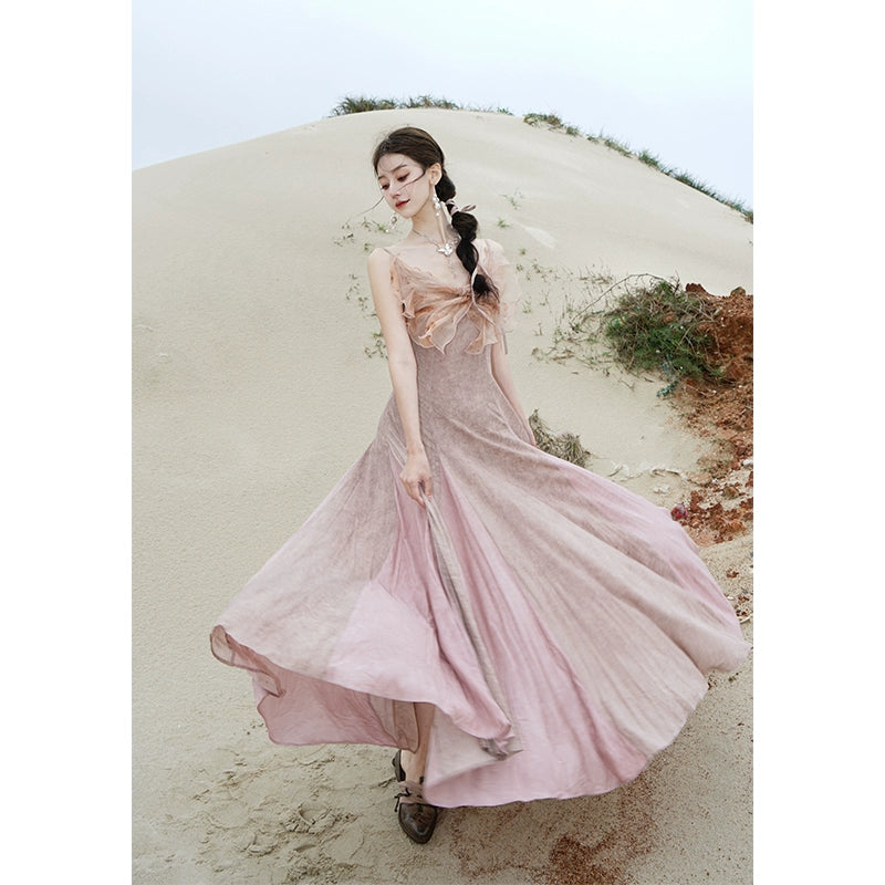 Pink Butterfly Fairy Silk Dress