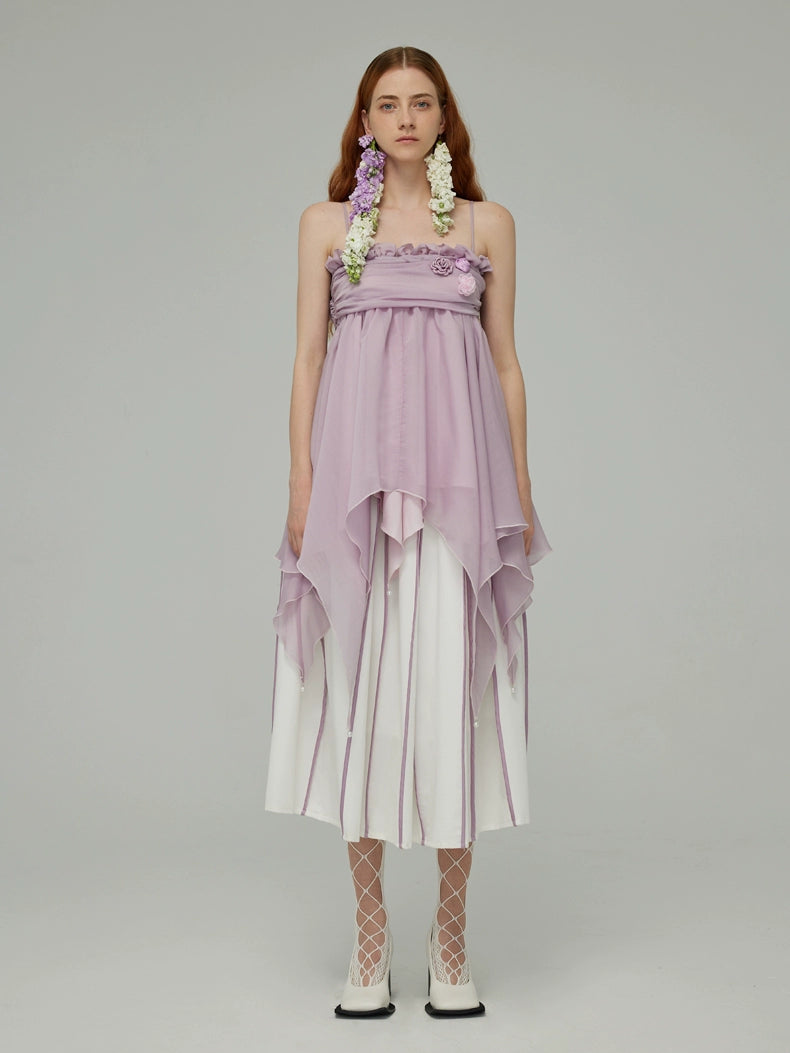 Cangyan Purple Pearl Strap Fairy Dress