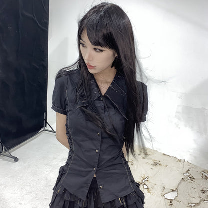 Dark Gothic Puff Sleeve Shirt