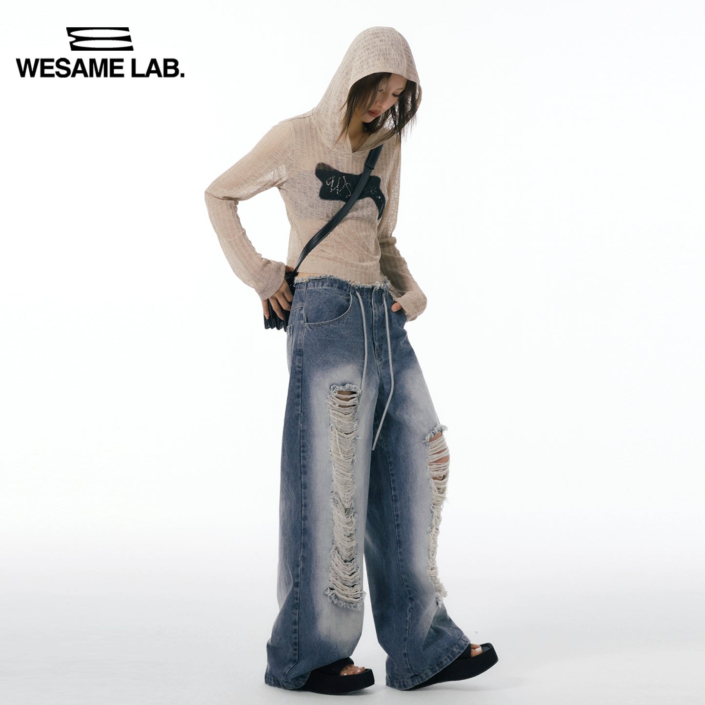 American Street Hole Washed Jeans