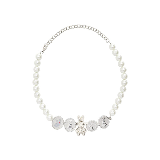 Bunny Pearl Necklace Choker