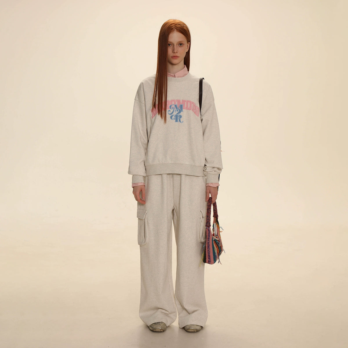 Letter Patch Embroidered Sweatshirt