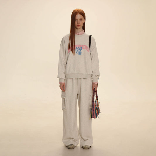 Letter Patch Embroidered Sweatshirt