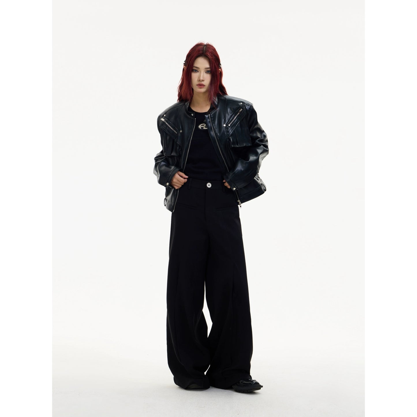 Front Pocket Silhouette - Drape Casual Pants