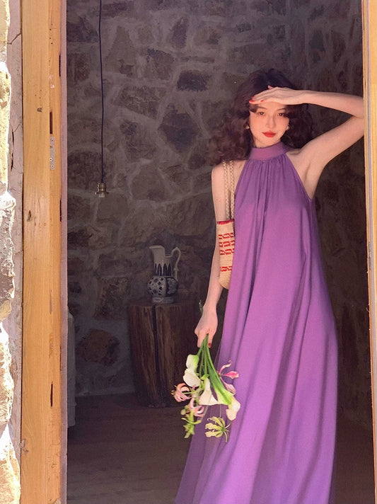 Purple Tencel Long Dress