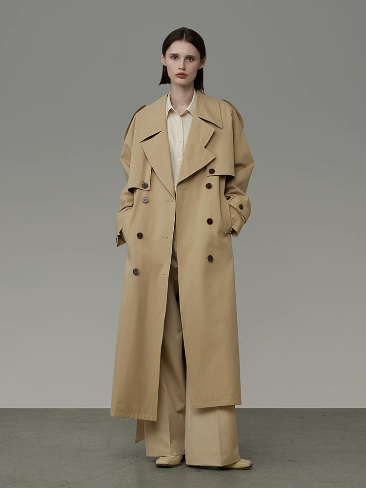 Khaki High-End Trench Coat