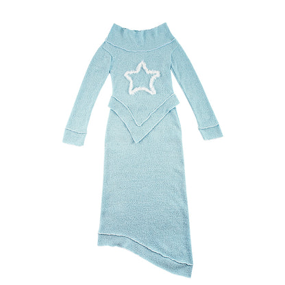 Comfy Plush Star Baby Blue Set