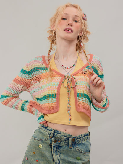 Vintage Stripe Knitted Cardigan