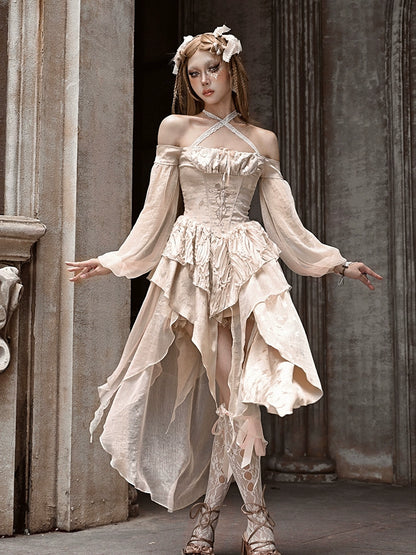 Classical Rococo Chiffon Lantern Dress