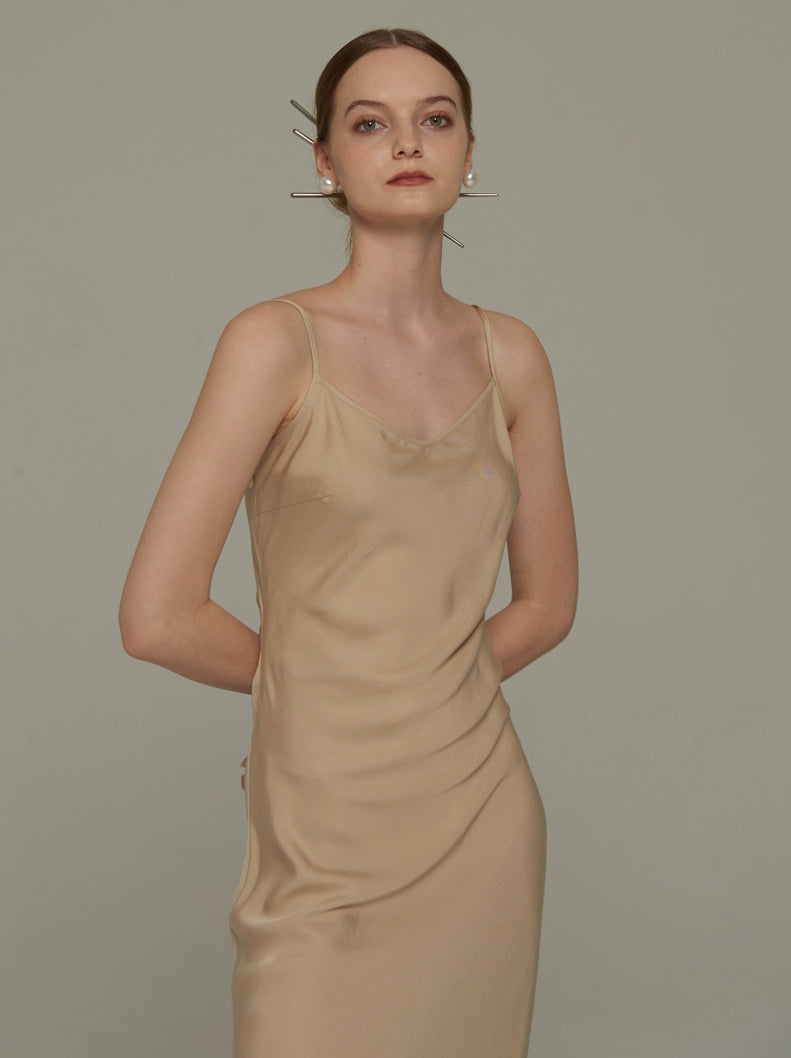 Milk Apricot Oblique Dress