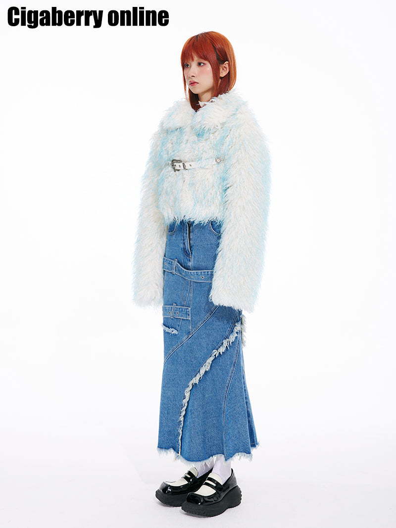 Ice Blue Fur Coat