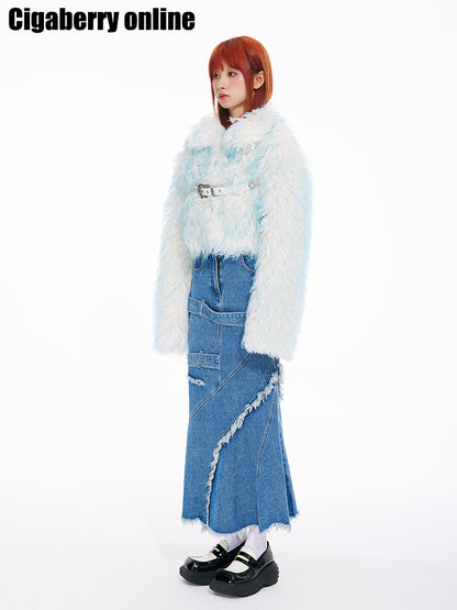 Ice Blue Fur Coat