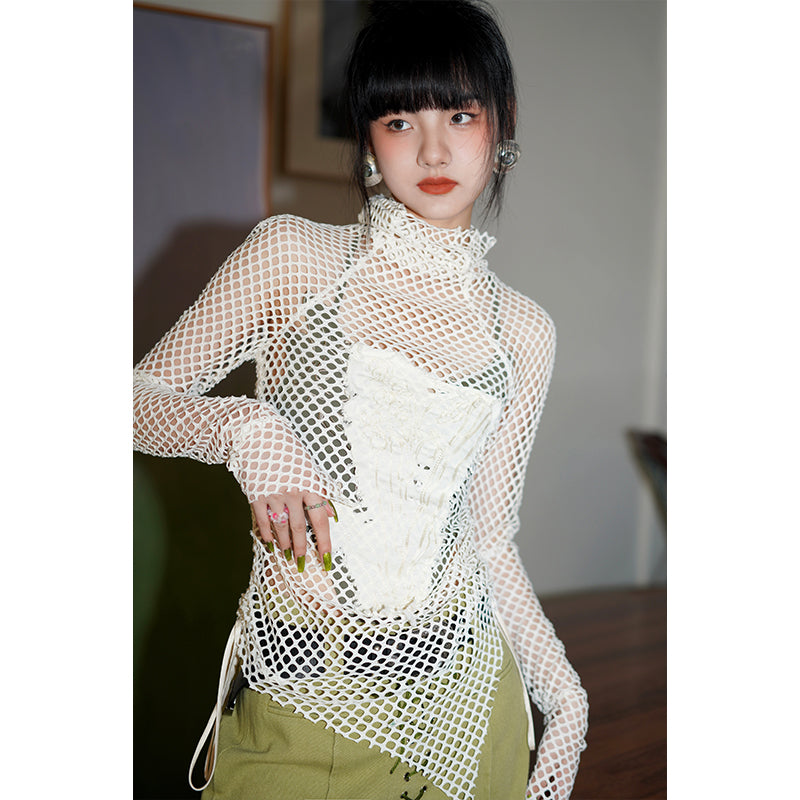 Embroidered Mesh Undershirt