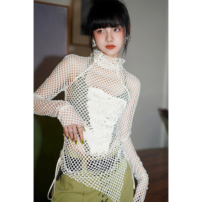 Embroidered Mesh Undershirt