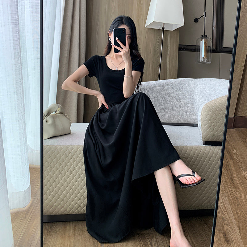 Stylish Long Black Dress - Summer