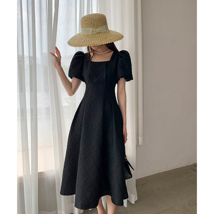 Black Bubble Sleeve Dress